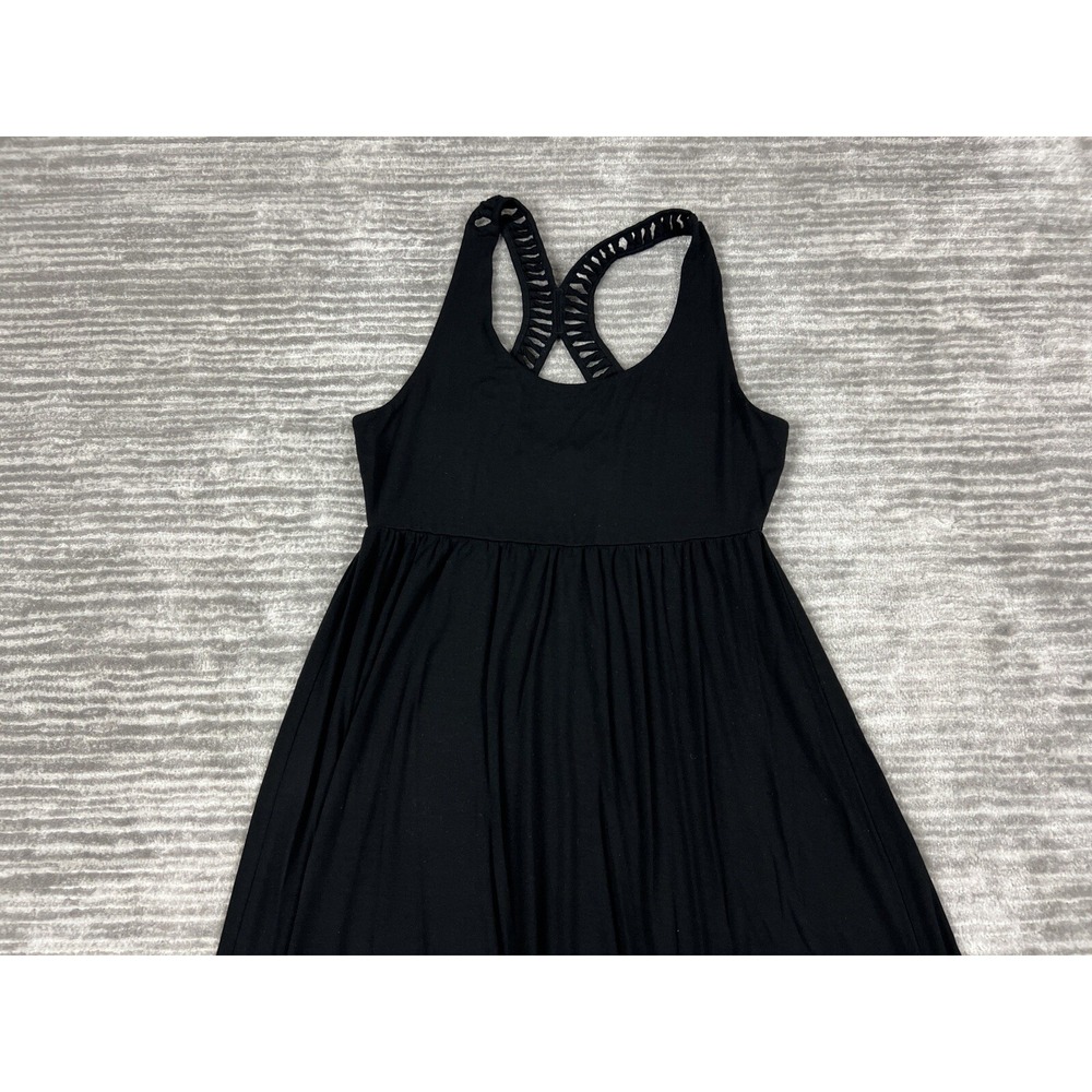 Cynthia Rowley Dress Womens Medium Black Sleeveless Rayon Blend Knee Length - Picture 2 of 11